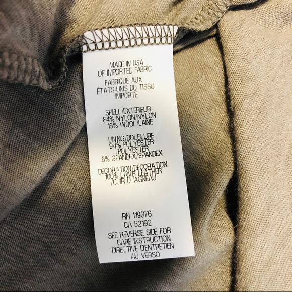 Helmut Lang Lamb Leather Trim Grey Short Blouse - Picture 7 of 8